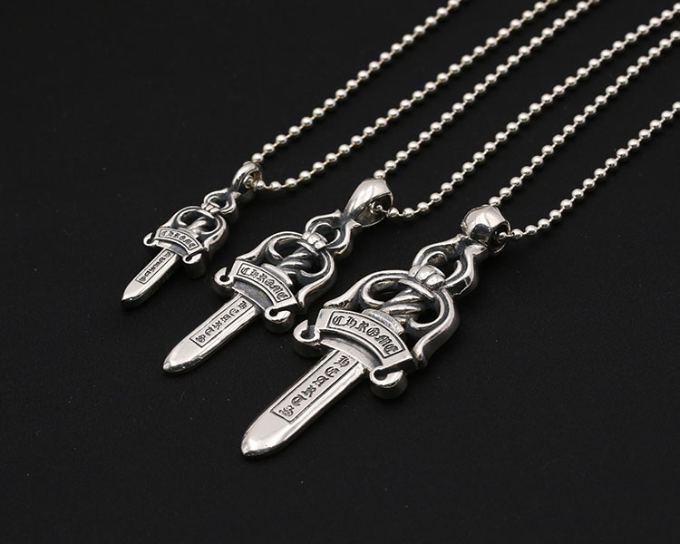 925 sterling silver handmade vintage necklace pendants American European antique silver designer sword pendants without chain punk style luxury jewelry