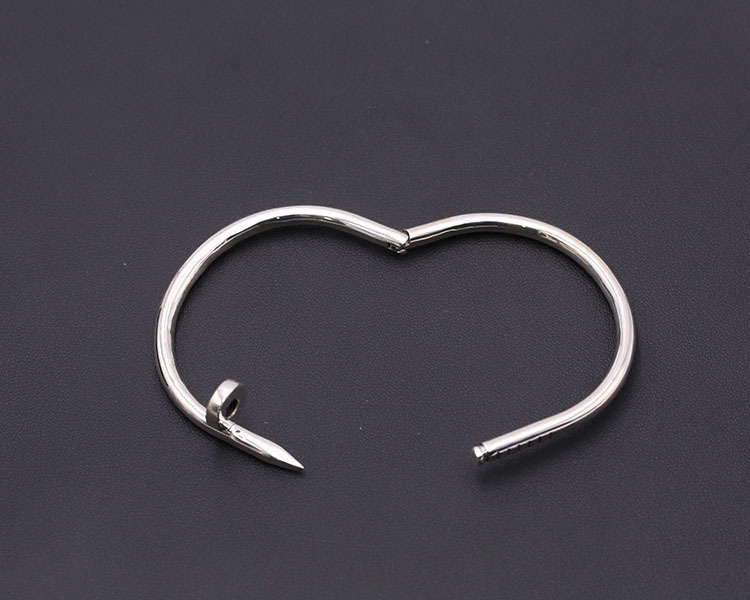 Nails Bangle Bracelet 925 Sterling Silver Gothic Punk Vintage Handmade Cuff Bracelets Jewelry Accessories Gifts For Men Women 58 53 mm ID