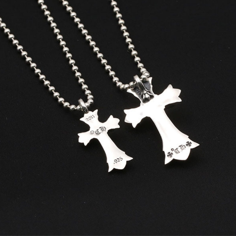 Double Crosses Pendant Necklaces 925 Sterling Silver Ball chain Vintage Gothic Punk Hip-hop Handmade Timeless Jewelry Accessories Gifts For Men Women 45 50 55 60 cm