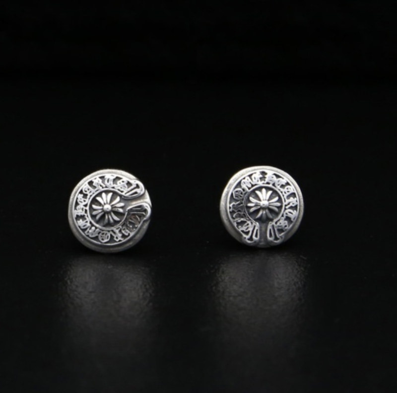 925 sterling silver handmade vintage stud post earrings American European antique silver designer round disc earrings nice gifts