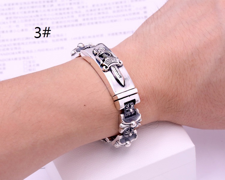 925 sterling silver handmade vintage bracelets American European antique silver designer crosses sword men's thick bracelets stylish fashionable punk style