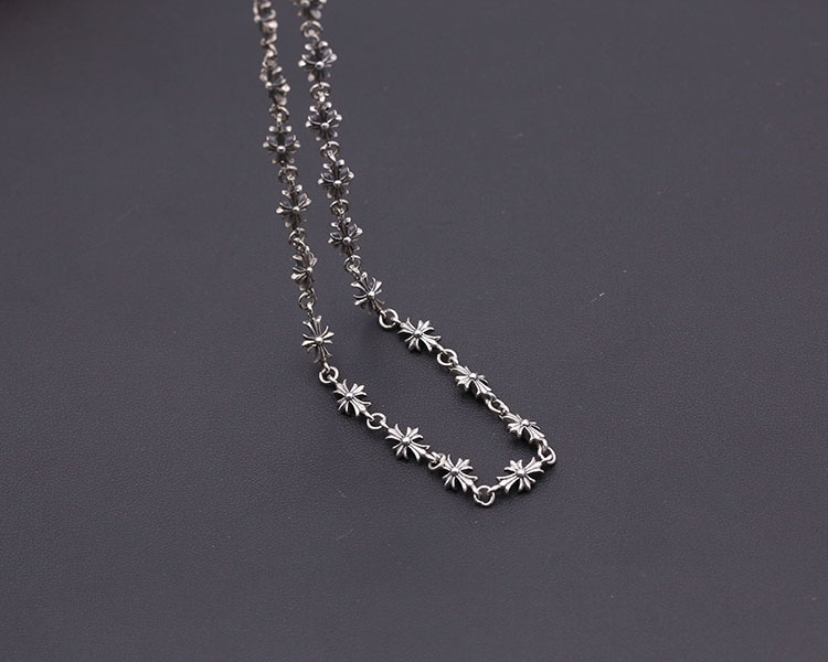 925 sterling silver handmade crosses link chain necklace American European designer antique silver vintage jewelry necklaces punk style