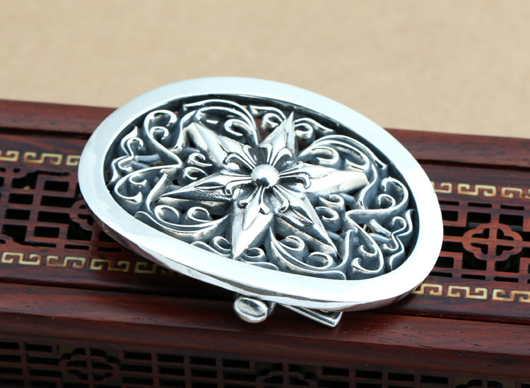 925 sterling silver handmade belt buckle American European antique silver designer fashion accessories for men and women