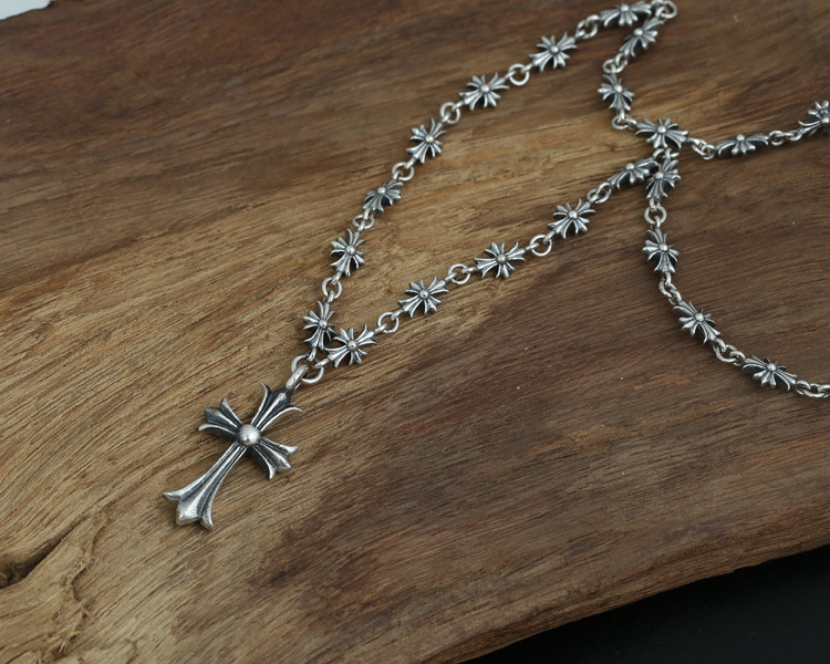 925 sterling silver handmade vintage pendant necklaces American European antique silver designer luxury jewelry crosses pendant necklaces punk style
