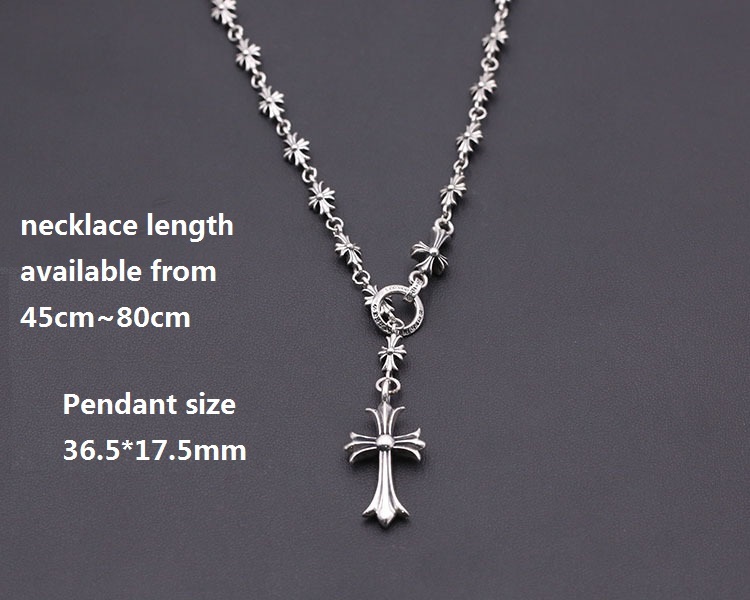 crosses link chain pendant 925 sterling silver adjustable necklaces antique silver designer luxury jewelry
