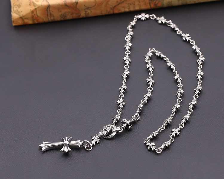 crosses link chain pendant 925 sterling silver adjustable necklaces antique silver designer luxury jewelry