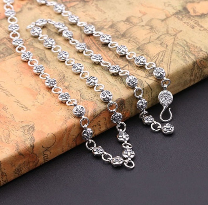 Link Chain Necklaces Double Sides Anchors 925 Sterling Silver Links 45 50 55 60 65 70 75 80 cm Gothic Punk Chains Handmade Fine Jewelry Accessories Gifts for Men Women