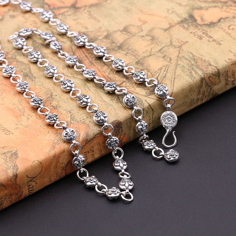 Link Chain Necklaces Double Sides Anchors 925 Sterling Silver Links 45 50 55 60 65 70 75 80 cm Gothic Punk Chains Handmade Fine Jewelry Accessories Gifts for Men Women