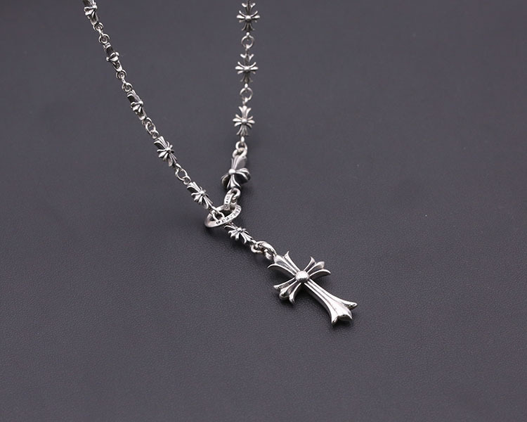 crosses link chain pendant 925 sterling silver adjustable necklaces antique silver designer luxury jewelry