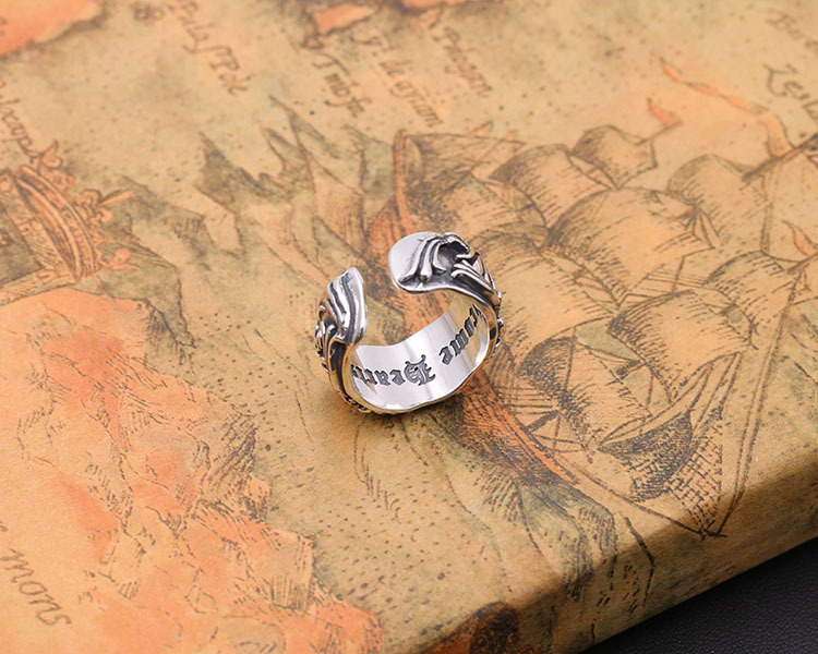 Vintage 925 sterling silver handmade crosses adjustable rings American European punk style antique silver designer jewelry rings for men and women