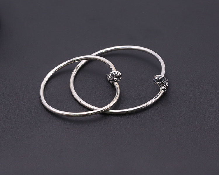 Cross Cone Bullets Bangle Bracelet 925 Sterling Silver Gothic Punk Vintage Handmade Cuff Bracelets Jewelry Accessories Gifts For Men Women 51 59 mm ID