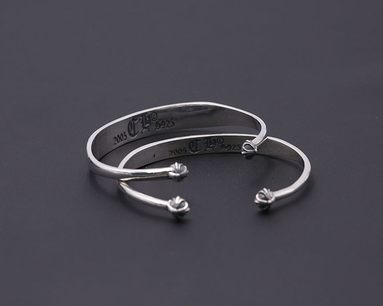 Crosses Letters Bangle Bracelet 925 Sterling Silver Gothic Punk Vintage Handmade Cuff Bracelets Jewelry Accessories Gifts For Men Women 59 60 mm ID