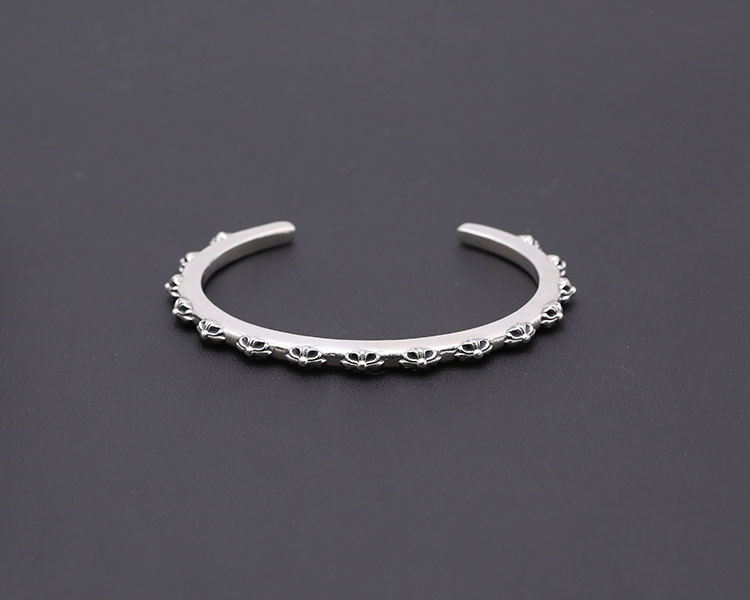 925 sterling silver handmade cross vintage bangles American European antique silver designer jewelry adjustable open bangles bracelets