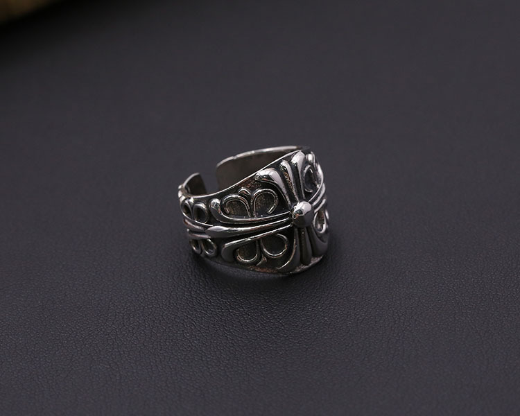 Vintage 925 sterling silver handmade crosses adjustable rings American European punk style antique silver designer jewelry rings for men and women