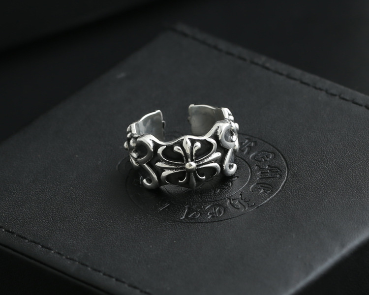 Crosses Floral Adjustable Band Ring 925 Sterling Silver Unique Vintage Class Promise Couple rings Sizes 7 8 9 10 Handmade Designer Jewelry Accessories Gifts For Men