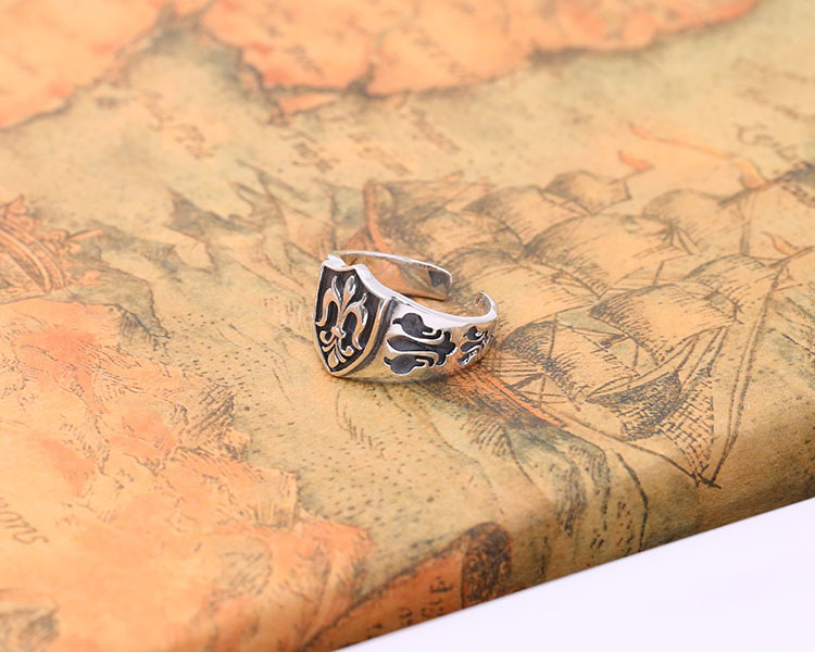 Vintage 925 sterling silver handmade anchor adjustable rings American European punk style antique silver designer jewelry rings for men and women