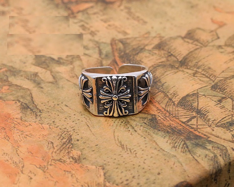 Vintage 925 sterling silver handmade crosses adjustable rings American European gothic punk style antique silver designer jewelry rings for men and women