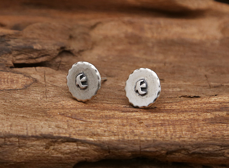 925 sterling silver handmade vintage stud earrings American European gothic punk style antique silver designer jewelry eagle earrings for women