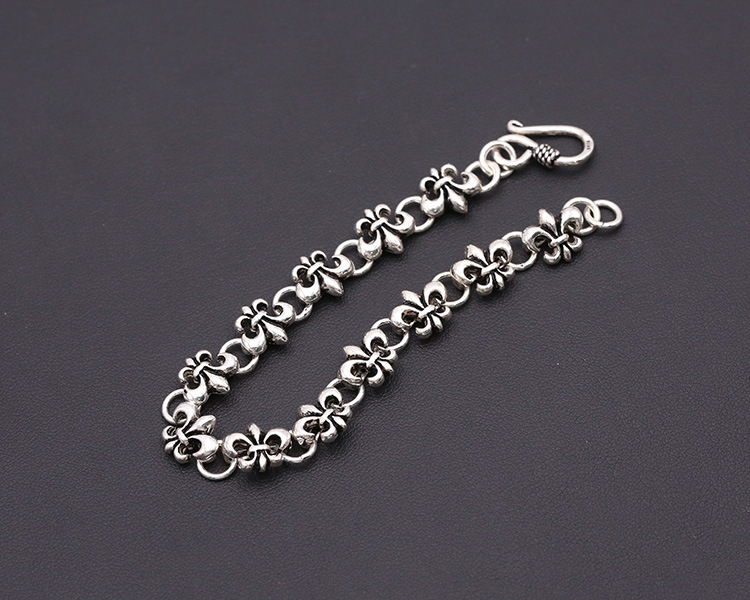Chain Bracelets 925 Sterling Silver 18 cm Anchors Links Antique Gothic Punk Vintage Handmade Chains Bracelet Fish Hook clasps Jewelry Accessories Gifts For Women