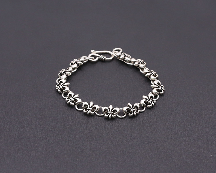 Chain Bracelets 925 Sterling Silver 18 cm Anchors Links Antique Gothic Punk Vintage Handmade Chains Bracelet Fish Hook clasps Jewelry Accessories Gifts For Women