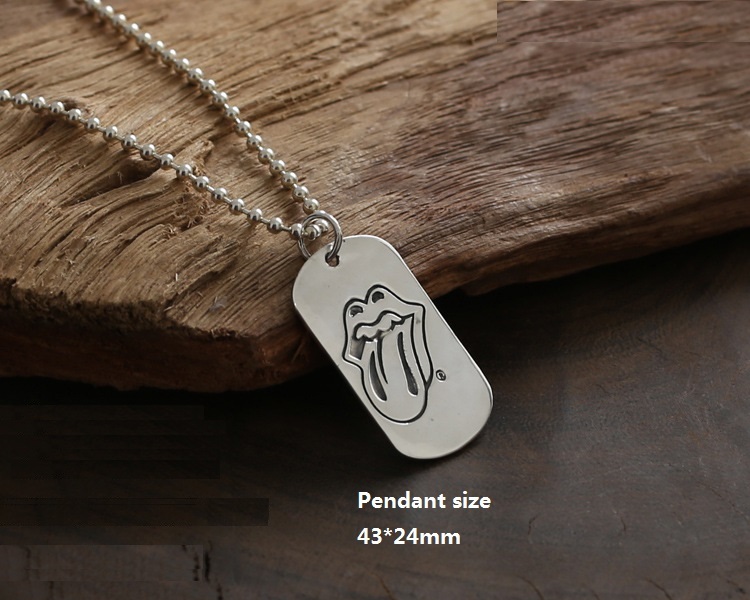 925 sterling silver handmade vintage jewelry necklace pendant without chain American European antique silver designer big mouth pendants for men and women