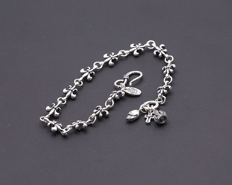 925 sterling silver handmade vintage bracelets for men and women American European antique silver designer jewelry anchors link chain bracelets with hook clasps