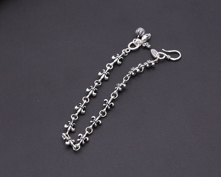 925 sterling silver handmade vintage bracelets for men and women American European antique silver designer jewelry anchors link chain bracelets with hook clasps