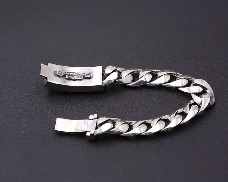 925 sterling silver handmade vintage men's bracelets American European antique silver designer jewelry thick link chain sword bracelets with insert clasps