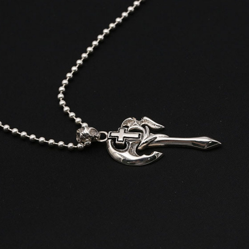 925 sterling silver handmade vintage jewelry necklace pendant without chain American European antique silver designer axe cross pendants for men and women