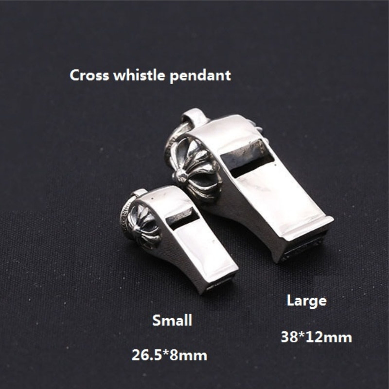 925 sterling silver handmade vintage jewelry necklace pendant without chain American European antique silver designer whistle pendants for men and women