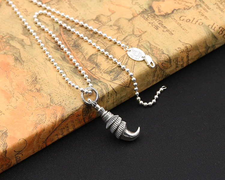 925 sterling silver handmade vintage jewelry necklace pendant without chain American European antique silver designer eagle claw pendants for men and women