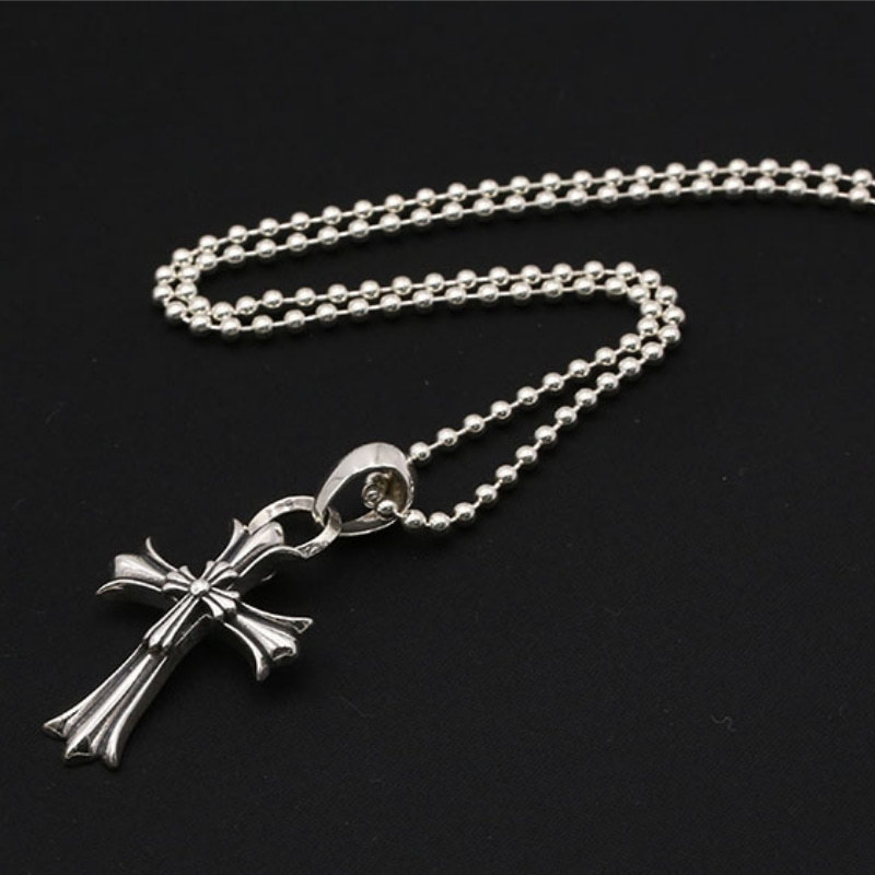 925 sterling silver handmade vintage jewelry double-deck crosses necklace pendant without chain American European antique silver designer cross pendants for men and women