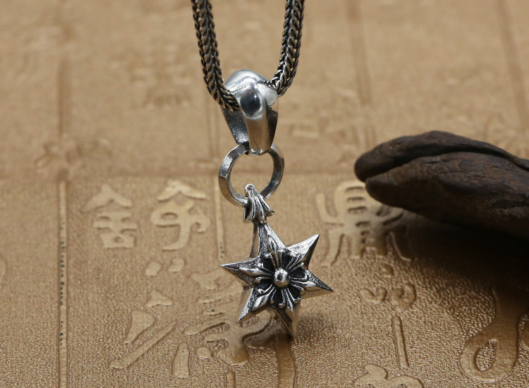 Six-pointed Star Pendant Necklaces 925 Sterling Silver Ball chain Vintage Gothic Punk Hip-hop Fashion Timeless Jewelry Accessories Gifts For Men Women 50 55 60 cm
