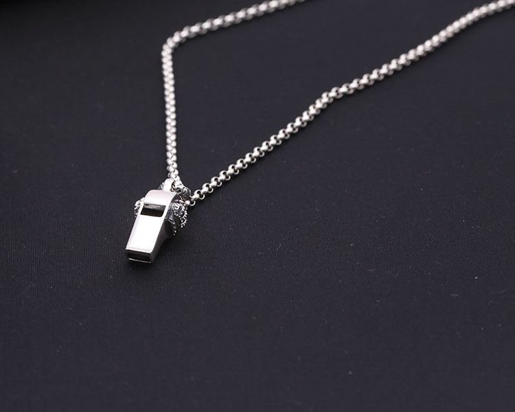 925 sterling silver handmade jewelry necklace pendant without chain American European antique silver designer crown whistle pendants for men and women