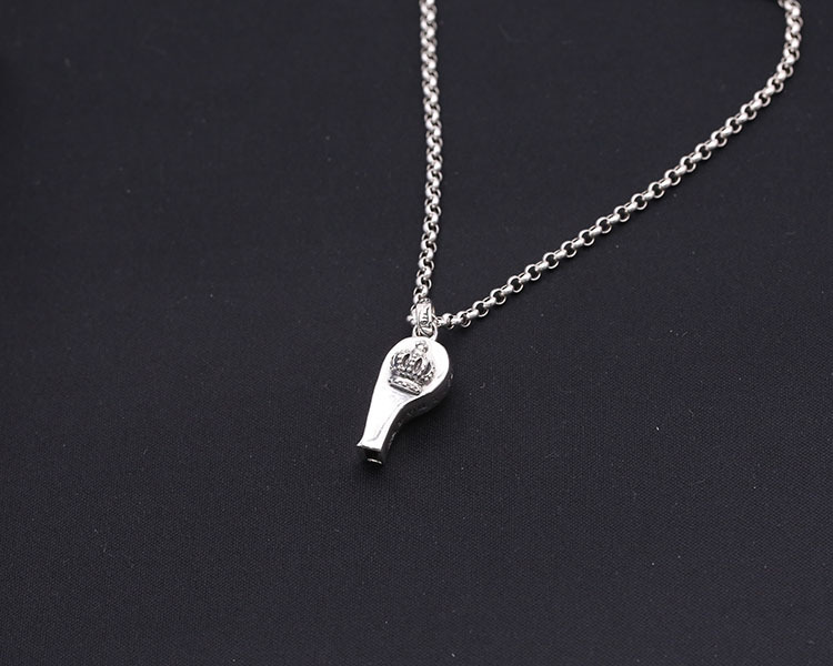 925 sterling silver handmade jewelry necklace pendant without chain American European antique silver designer crown whistle pendants for men and women