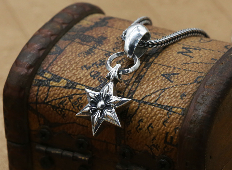 Six-pointed Star Pendant Necklaces 925 Sterling Silver Ball chain Vintage Gothic Punk Hip-hop Fashion Timeless Jewelry Accessories Gifts For Men Women 50 55 60 cm