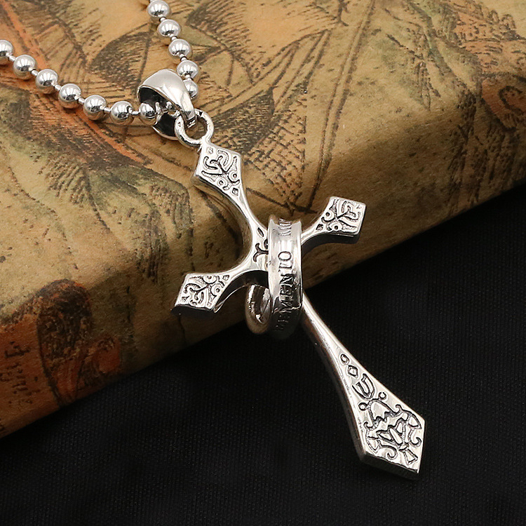 925 sterling silver handmade vintage jewelry necklace pendant without chain American European antique silver designer cross pendants for men and women