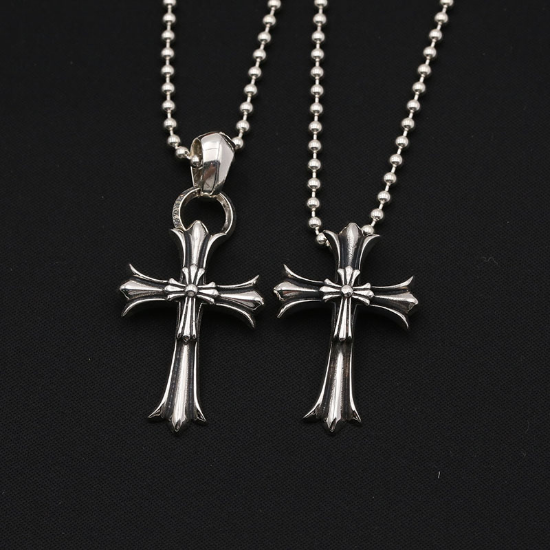 925 sterling silver handmade vintage jewelry double-deck crosses necklace pendant without chain American European antique silver designer cross pendants for men and women