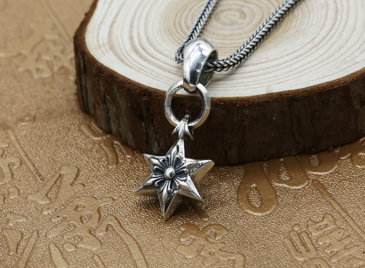 Six-pointed Star Pendant Necklaces 925 Sterling Silver Ball chain Vintage Gothic Punk Hip-hop Fashion Timeless Jewelry Accessories Gifts For Men Women 50 55 60 cm