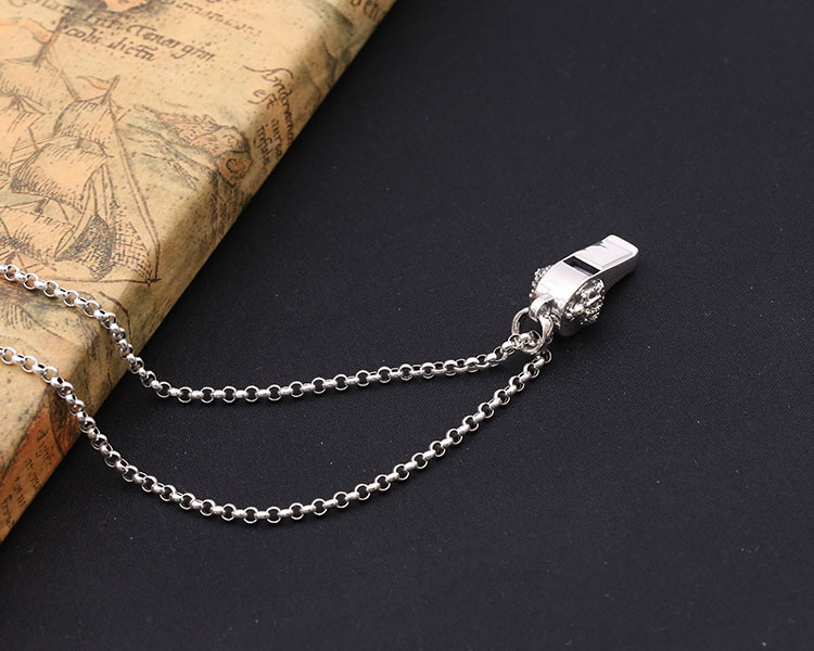 925 sterling silver handmade jewelry necklace pendant without chain American European antique silver designer crown whistle pendants for men and women