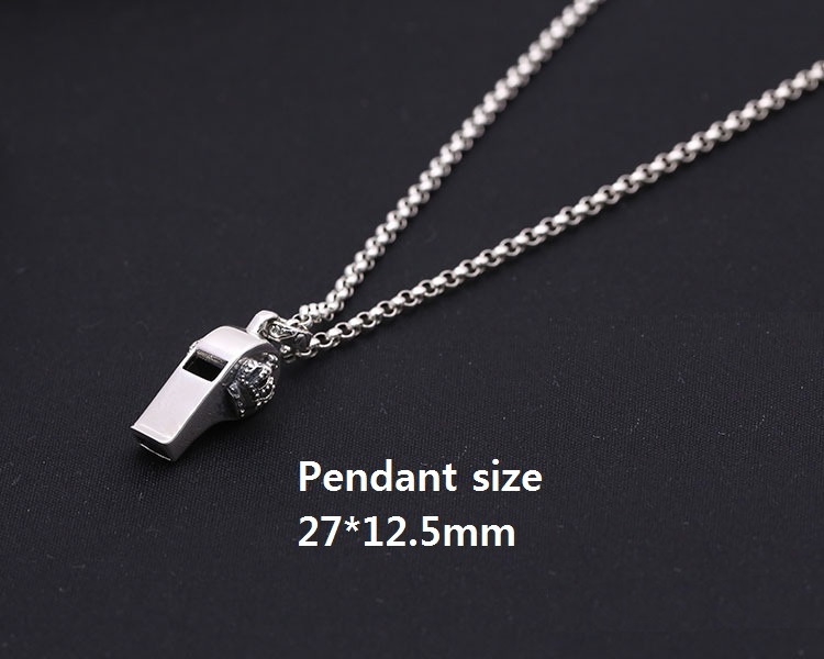 925 sterling silver handmade jewelry necklace pendant without chain American European antique silver designer crown whistle pendants for men and women