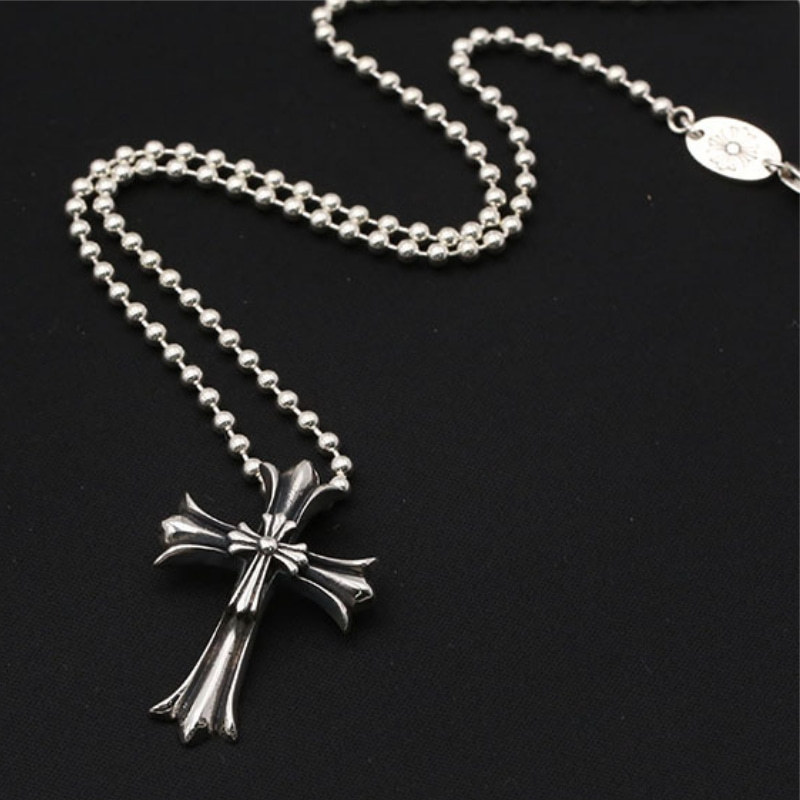 925 sterling silver handmade vintage jewelry double-deck crosses necklace pendant without chain American European antique silver designer cross pendants for men and women