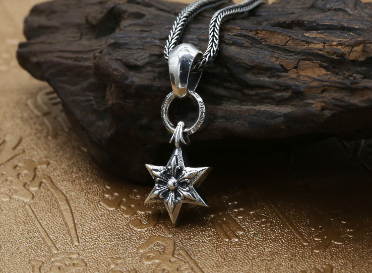 Six-pointed Star Pendant Necklaces 925 Sterling Silver Ball chain Vintage Gothic Punk Hip-hop Fashion Timeless Jewelry Accessories Gifts For Men Women 50 55 60 cm