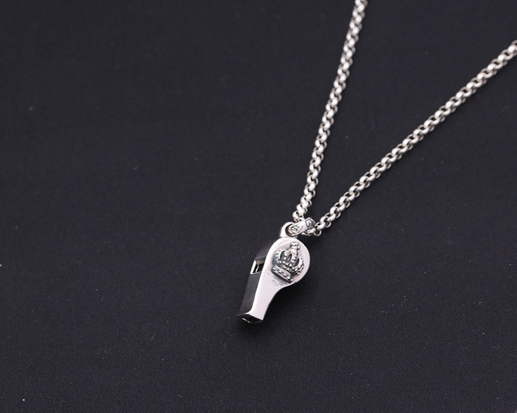 925 sterling silver handmade jewelry necklace pendant without chain American European antique silver designer crown whistle pendants for men and women