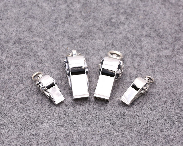 925 sterling silver handmade Luxury gothic punk style jewelry necklace pendant without chain American European antique silver designer whistle pendants