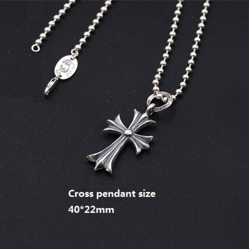 Cross Pendant Necklaces 925 Sterling Silver Ball chain Vintage Gothic Punk Hip-hop fashion Timeless Jewelry Accessories Gifts For Men Women 45 50 55 60 65 cm