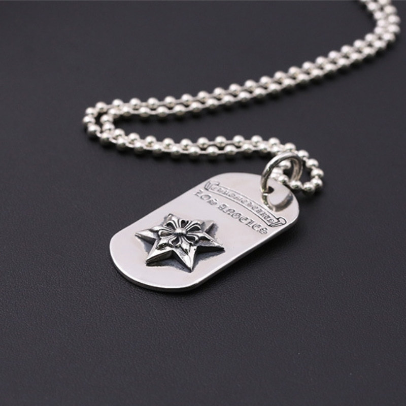 Six-pointed Star Badge Pendant Necklaces 925 Sterling Silver Ball chain Vintage Gothic Punk Hip-hop fashion Timeless Jewelry Accessories Gifts For Men Women 50 55 cm