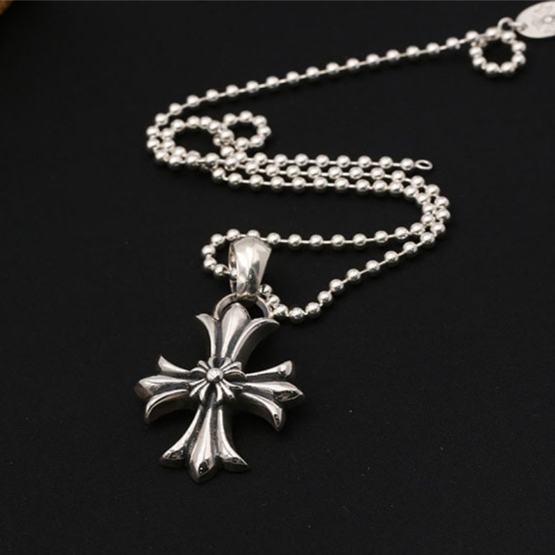 Double Crosses Pendant Necklaces 925 Sterling Silver Ball chain Vintage Gothic Punk Hip-hop fashion Timeless Jewelry Accessories Gifts For Men Women 50 55 60 65 cm