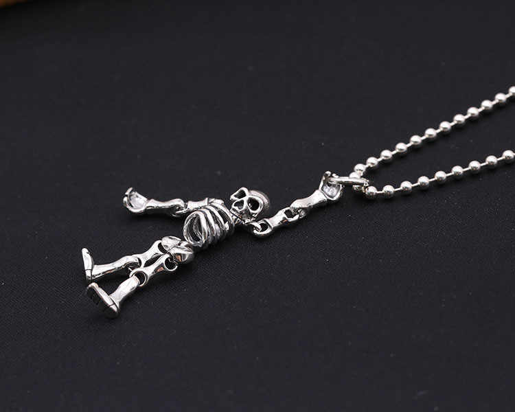 Skulll Skeleton Pendant Necklaces 925 Sterling Silver Ball chain Vintage Gothic Punk Hip-hop fashion Timeless Jewelry Accessories Gifts For Men Women 50 55 60 65 cm