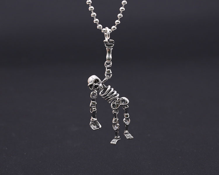 Skulll Skeleton Pendant Necklaces 925 Sterling Silver Ball chain Vintage Gothic Punk Hip-hop fashion Timeless Jewelry Accessories Gifts For Men Women 50 55 60 65 cm